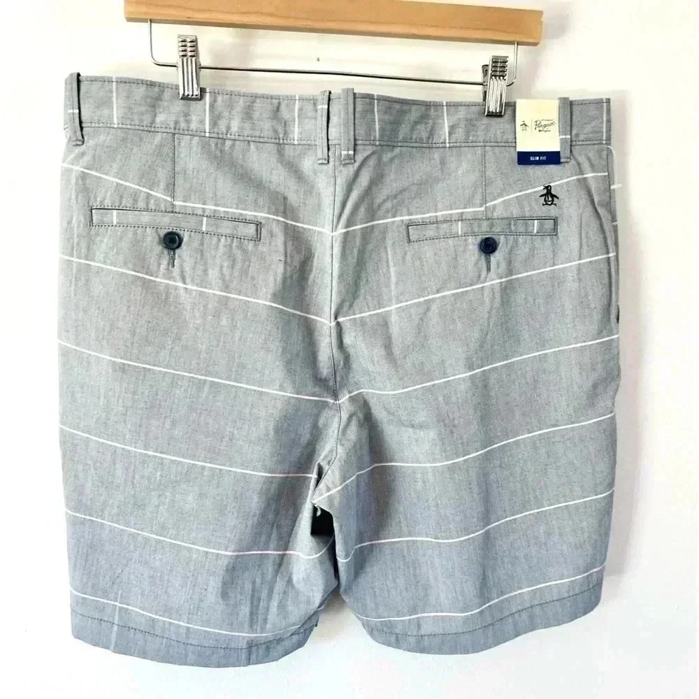 Penguin‎ Slim Fit Gray with Pink Stripes 8